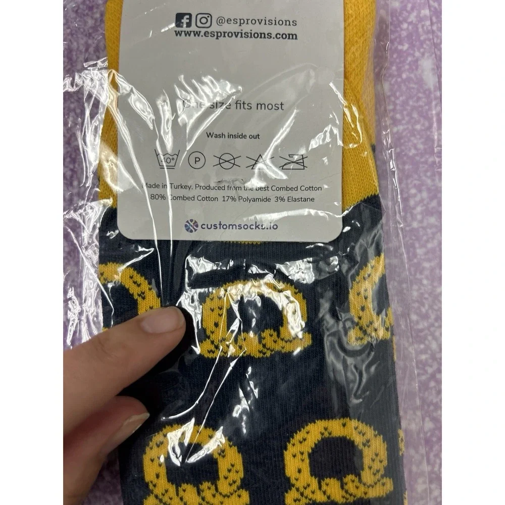 Eastern Standard Provisions Rope Print Socks SV3 Blue and Gold One Size NWT‎